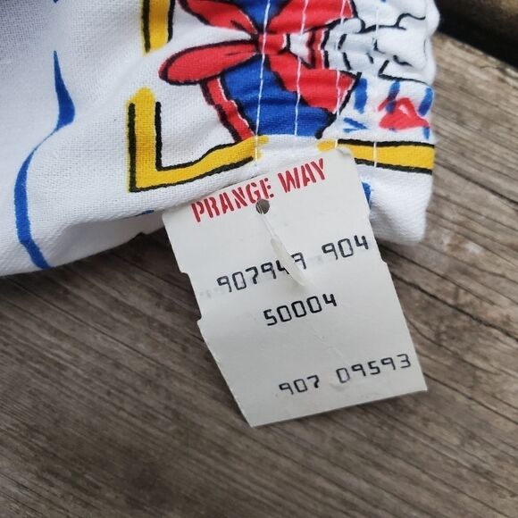 Vintage 80s Pranges Nautical Sailor Striped Elastic Waist Shorty Booty Shorts M - Picture 6 of 6